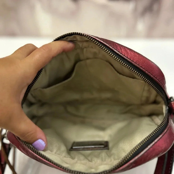 ! Valentino Mia Marsala Metallic Leather Crossbody - Picture 4 of 6